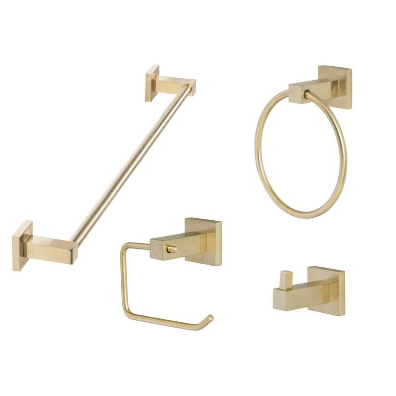 Sure-Loc BD-SET-PH1 Baden 4 Piece Bathroom Package with 30" Towel Bar, - Satin Brass