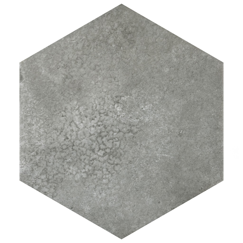 Merola Tile Heritage Hex Shadow 7" x 8" Porcelain Floor and Wall Tile