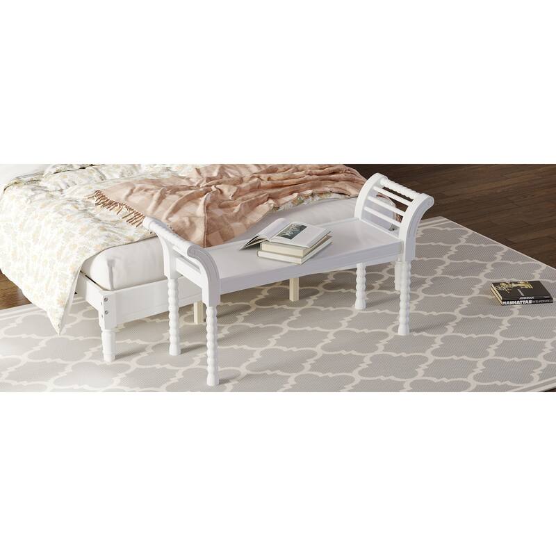 Elegant Retro Style Bench with Turned Legs