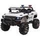 preview thumbnail 1 of 5, Aosom 12V 2-Seater Police Car Ride-On, Remote Control, White 2-4 Years - Assembly Required - White