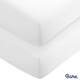 Bare Home 2-Pack Microfiber Fitted Bottom Sheets Deep Pocket - Split Head Flex King - Cool White