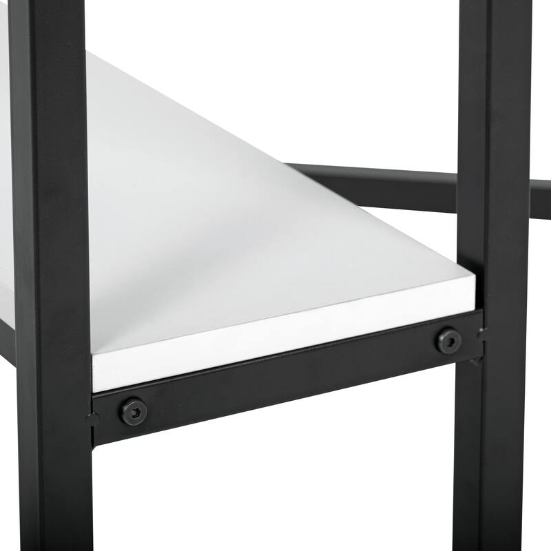 Sew Ready Standing Height (36" H) Mobile Folding Expandable Fabric and Die Cutting Table with Craft Storage- Charcoal / White