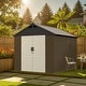 preview thumbnail 75 of 117, Patiowell 8' x 6' / 8' x 8' / 8' x 10 '/ 8' x 12' Plastic Outdoor Shed With Floor for Patio Furniture, Tools (Kick-It Shed)