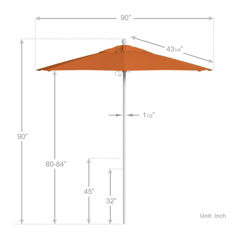 California Umbrella 7.5' Venture Series Patio Umbrella, White Aluminum Pole Fiberglass Ribs Push Lift, Pacifica Pacific Blue
