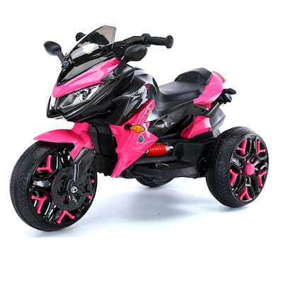 Kids Motorcycle Ride-On Motorcycle 3-Wheels Battery Powered Motorbike Rechargeable 12 V kids ride on toy with PU seat