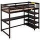preview thumbnail 44 of 43, Traditional & Simple Design Twin Size Loft Bed with Storage Shelves and Workstation,Support Slats and Stable Guardrails