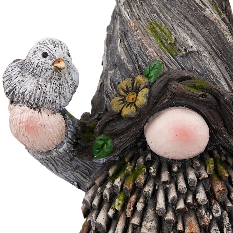 Gnome with Bird House Outdoor Garden Statue - 26.25"
