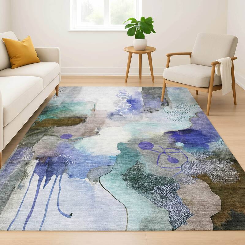 Premium Washable Super Soft Abstract Contemporary Mayfield Rug