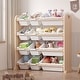 preview thumbnail 1 of 7, Kids Toy Storage Organizer With 12 Plastic Bins Beige