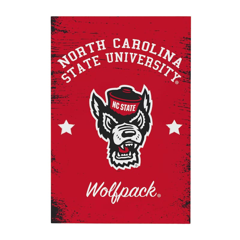 North Carolina State University Wooden Door Decor Wall Sign - Multi-Color