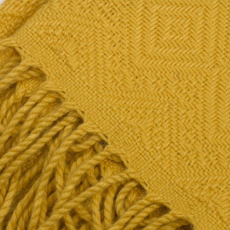 Novica Handmade Diamond Mine In Gold Acrylic And Blend Throw Blanket