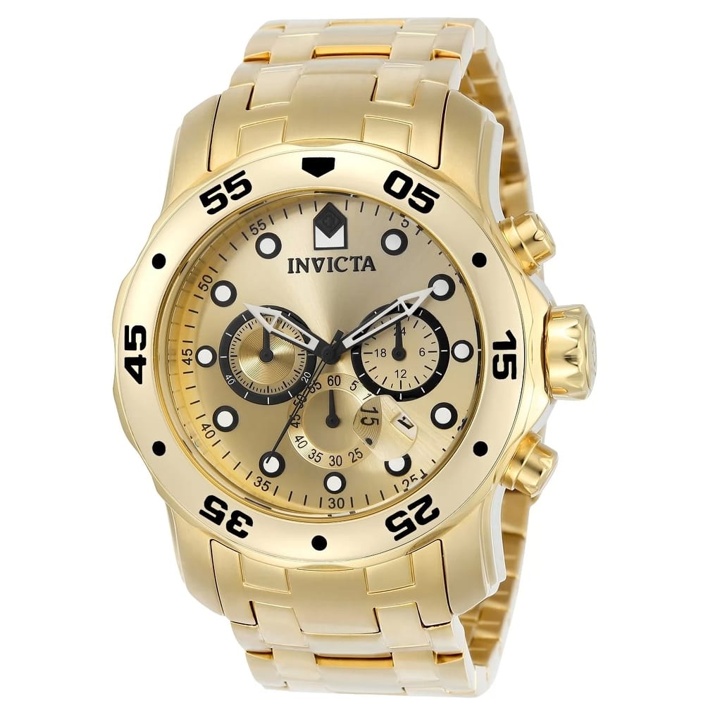 Invicta Men's 0074 Pro Diver Quartz Chronograph Gold Dial Watch