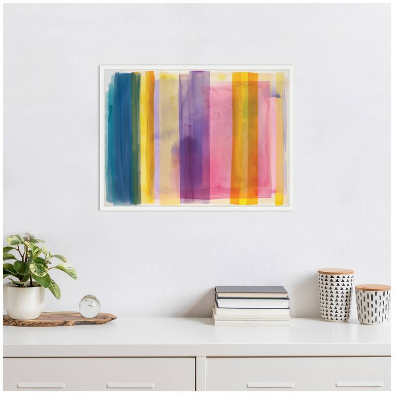 Kate and Laurel Sylvie Vibrant Lines II Framed Canvas by Amy Lighthall