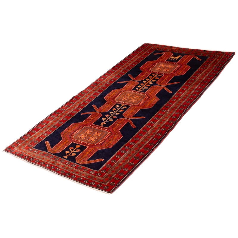 ECARPETGALLERY Hand-knotted Konya Anatolian Navy Wool Rug - 4'4 x 9'0