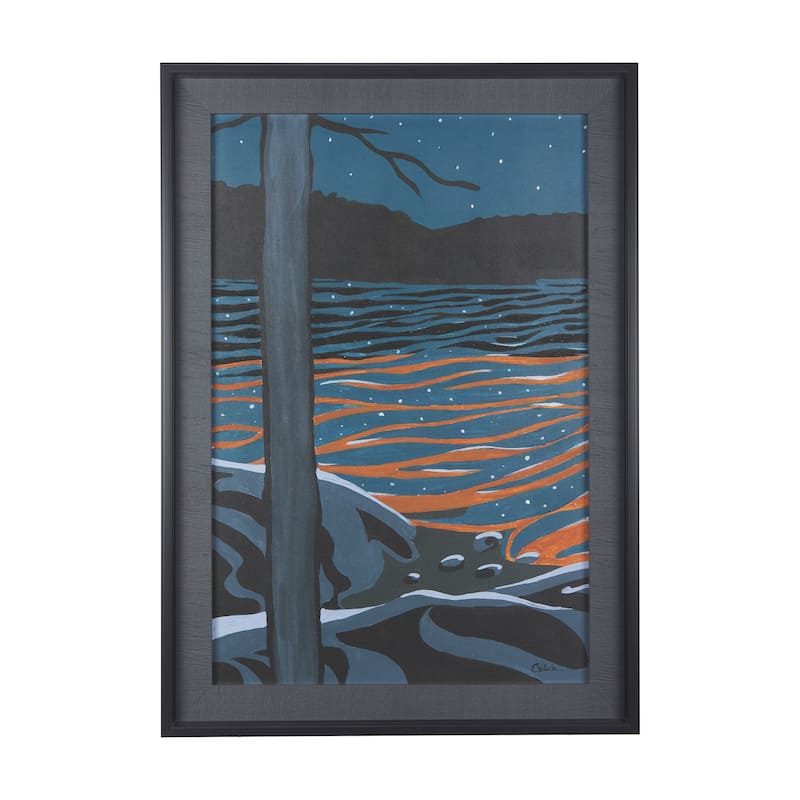 Sea Bay At Night I Framed Art Print