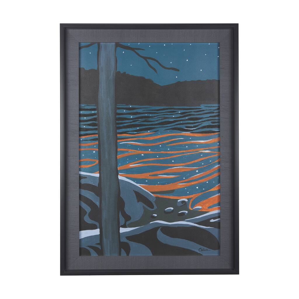 Sea Bay At Night I Framed Art Print