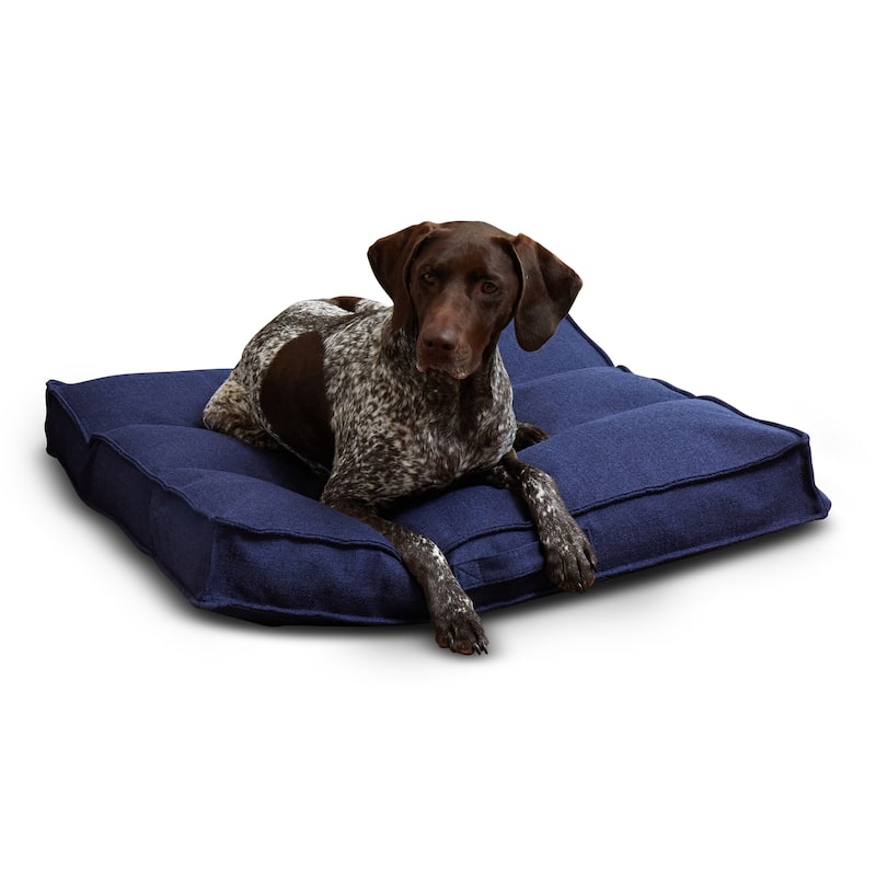 Milo Square Tufted Dog Bed - Medium (32") - Cobalt