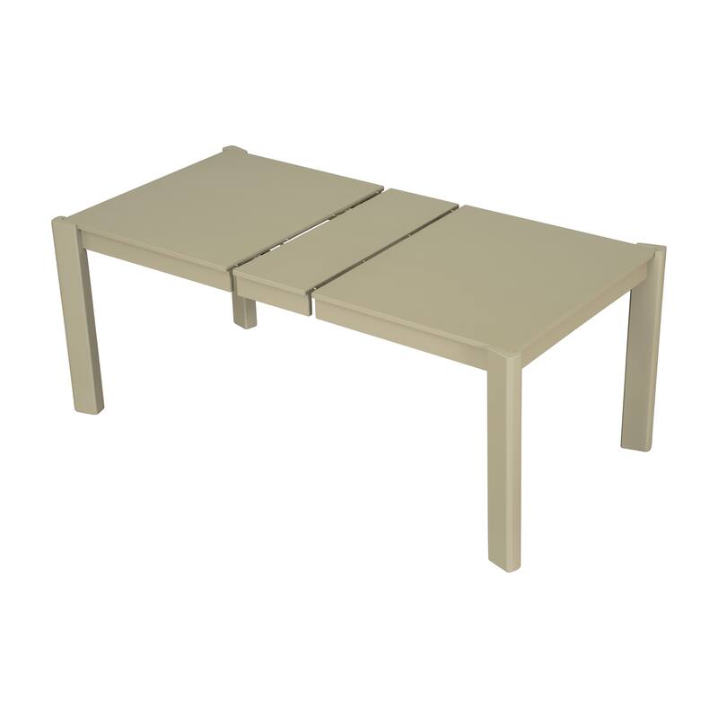 Modern Farmhouse Extendable Dining Table Set with Solid Wood Rattan Chairs - Expandable 59" to 73"