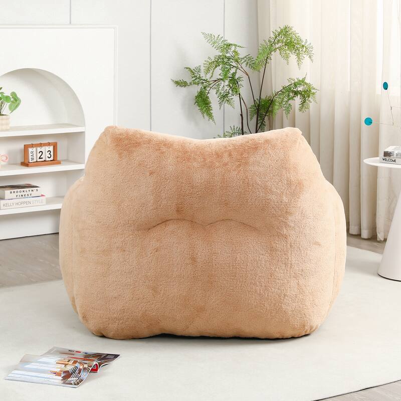 Oversized Memory Foam Bean Bag Chair Lazy Sofa with Armrests and Removable Cover for Living Room Bedroom