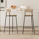 preview thumbnail 1 of 28, Hand Woven Bar Stools with Back Set of 2 Paper Rope Round Barstools with Footrest for Kitchen Island & Dining Rooms Honey