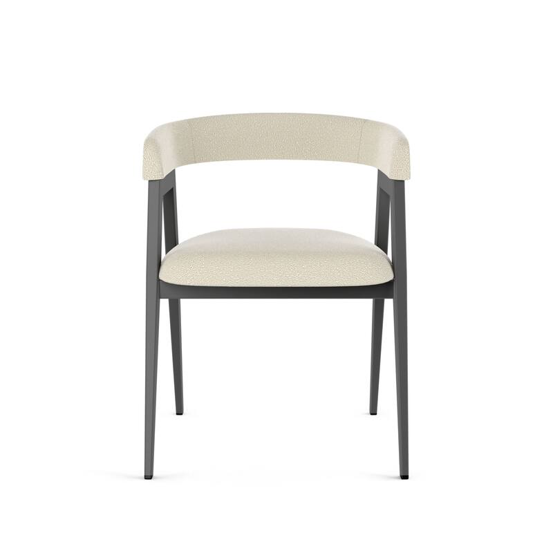 Amisco Caris Upholstered Dining Chair with Arms and Metal Legs