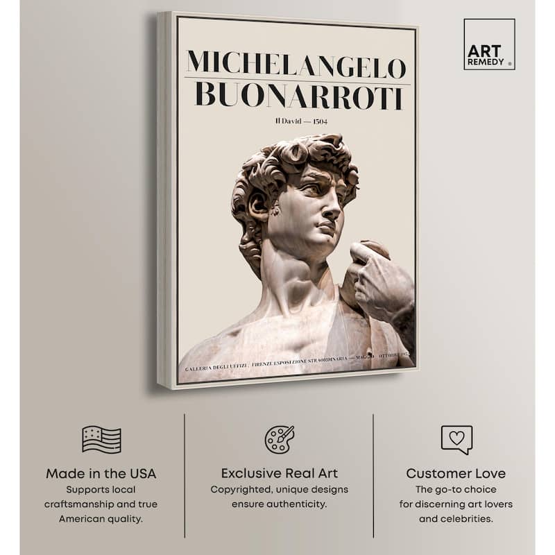 Gaze of Michelangelo's David Canvas by Art Remedy