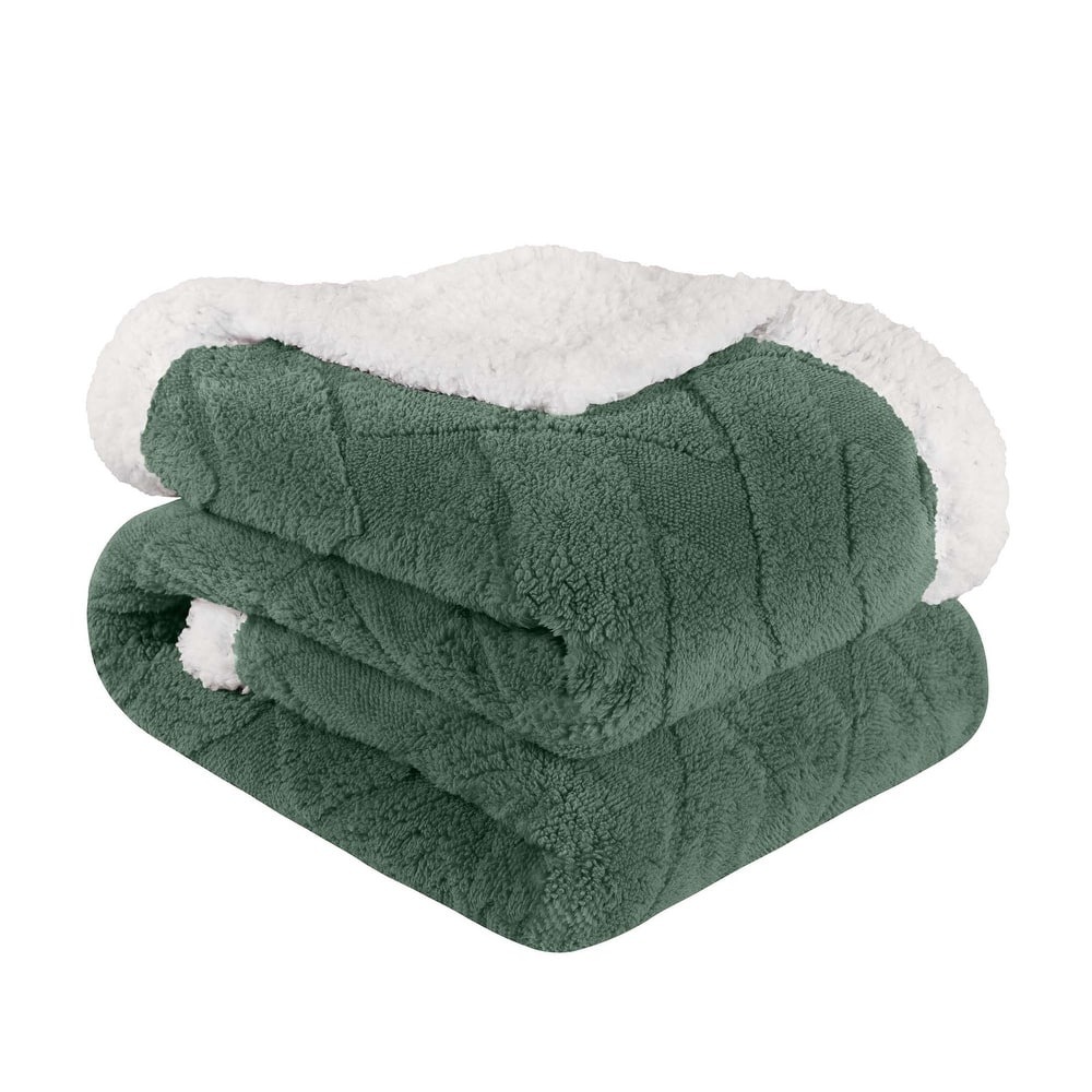 Superior Nuuk Jacquard Lattice Fluffy Sherpa Fleece Blanket