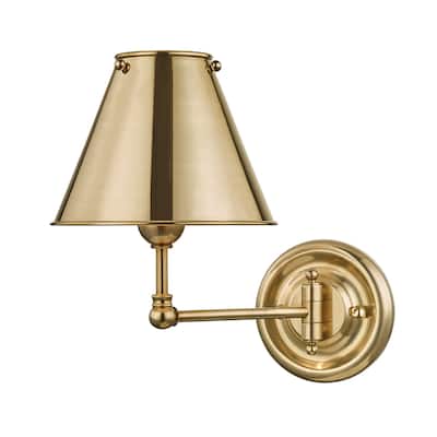 Hudson Valley Classic No.1 by Mark D. Sikes 1 Light Swing-Arm Metal Wall Sconce