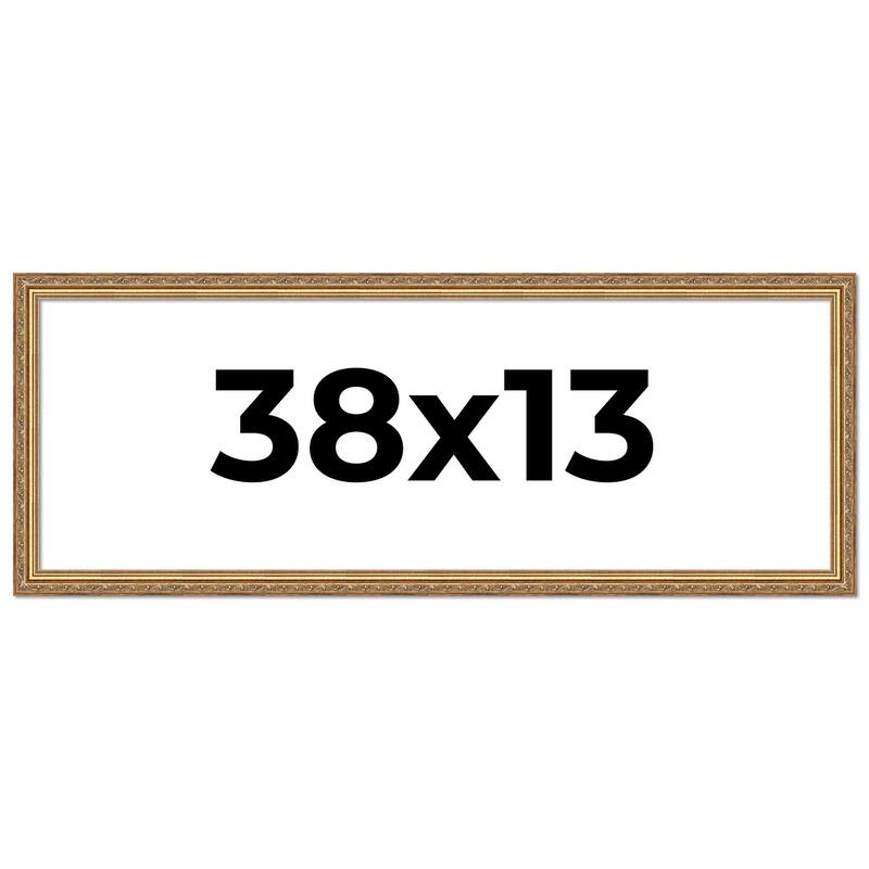 38x13 Frame Red Solid Wood Picture Frame Width 1.75 Inches | Interior Frame Depth 1 13/16 Inches