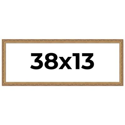 38x13 Frame Red Solid Wood Picture Frame Width 1.75 Inches | Interior Frame Depth 1 13/16 Inches