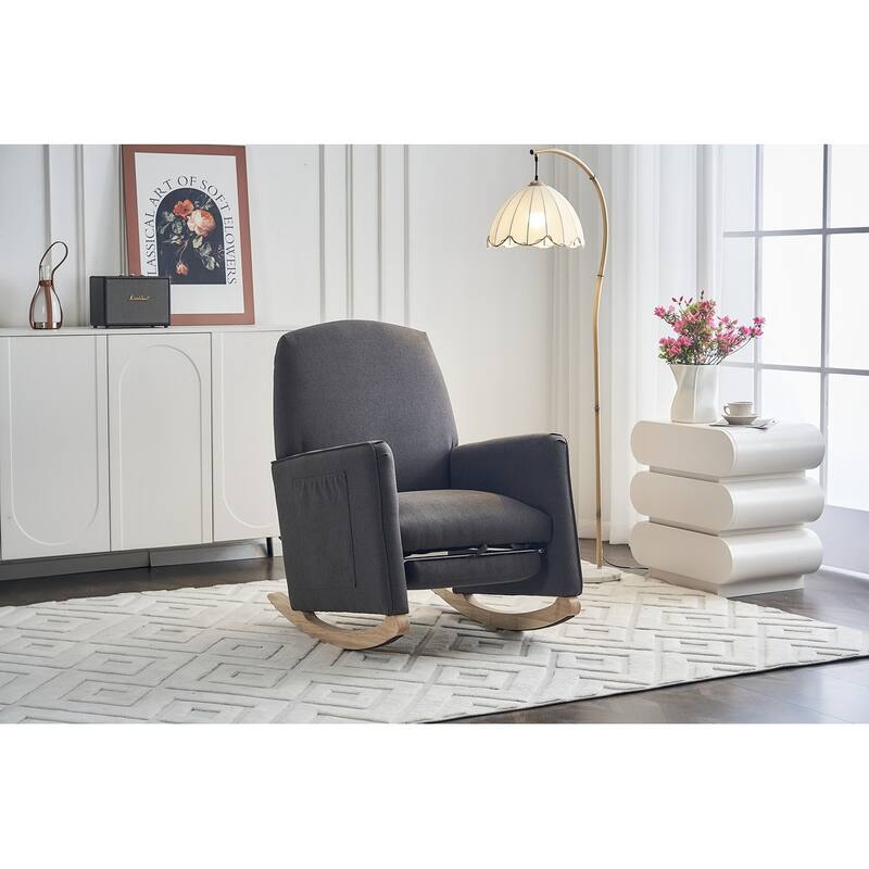 Nursery Rocking Chair With Adjustable Footrest