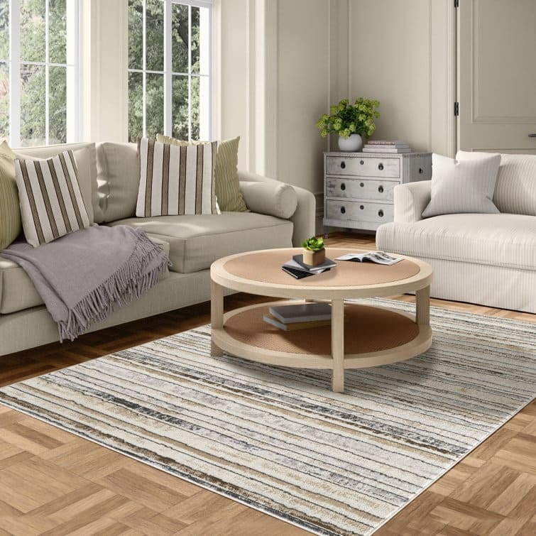 Modern Minimalist Striped Area Rug