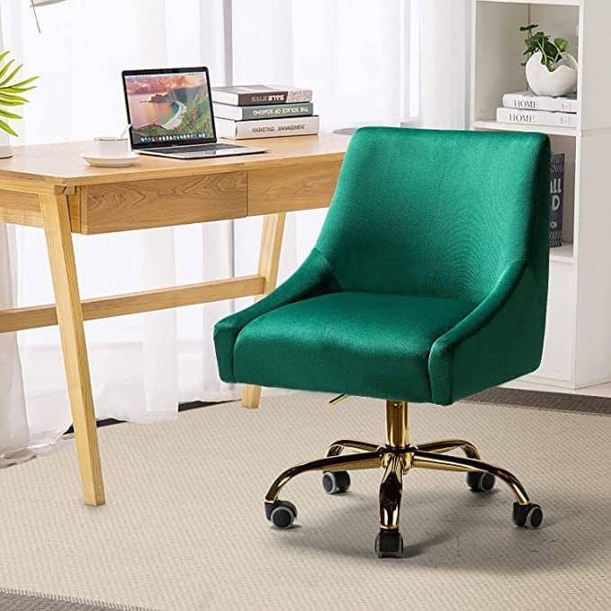 Carina Modern Upholstery Task Chair with Golden Base by HULALA HOME
