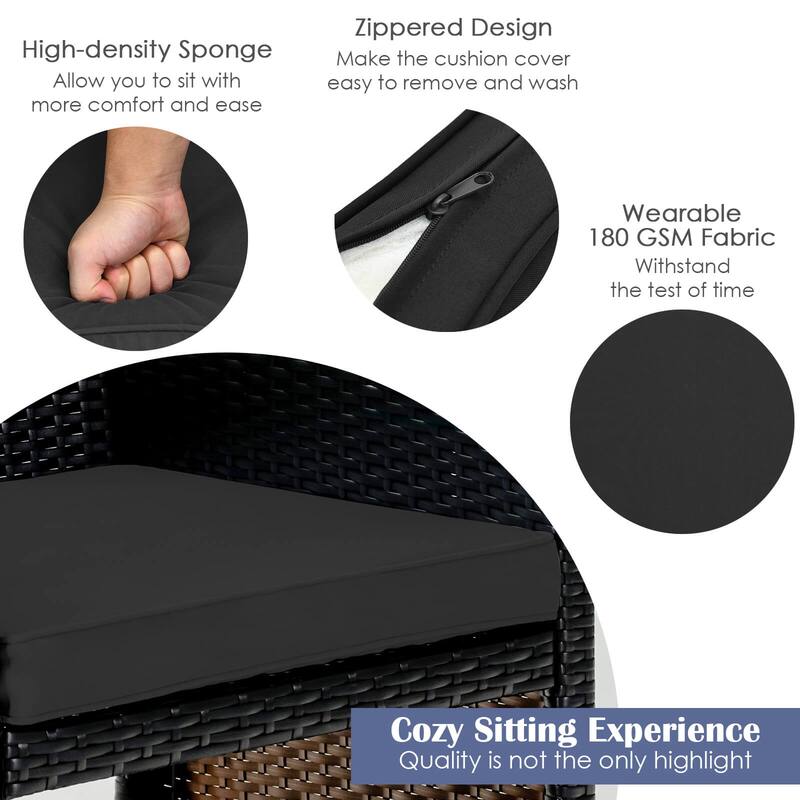 Gymax Set Of 4 Patio Rattan Furniture Set Cushioned Chair Sofa Table