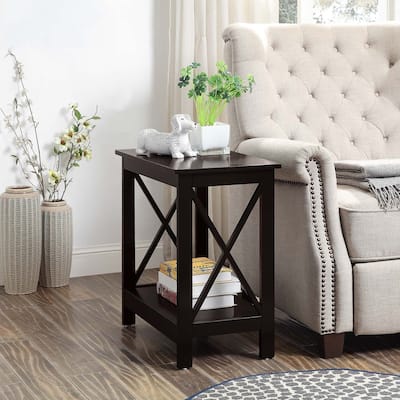 End Table With Shelf - Living Room Accent Table, Modern Design, Easy Assembly - 23.75