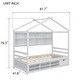 preview thumbnail 10 of 22, Twin Size House Bed with Roof Frame, Bedside-shelves, Under Bed Storage Unit