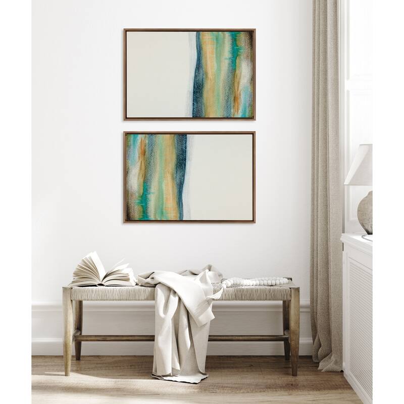 Kate and Laurel Sylvie Foggy Mountain Framed Canvas by Xizhou Xie