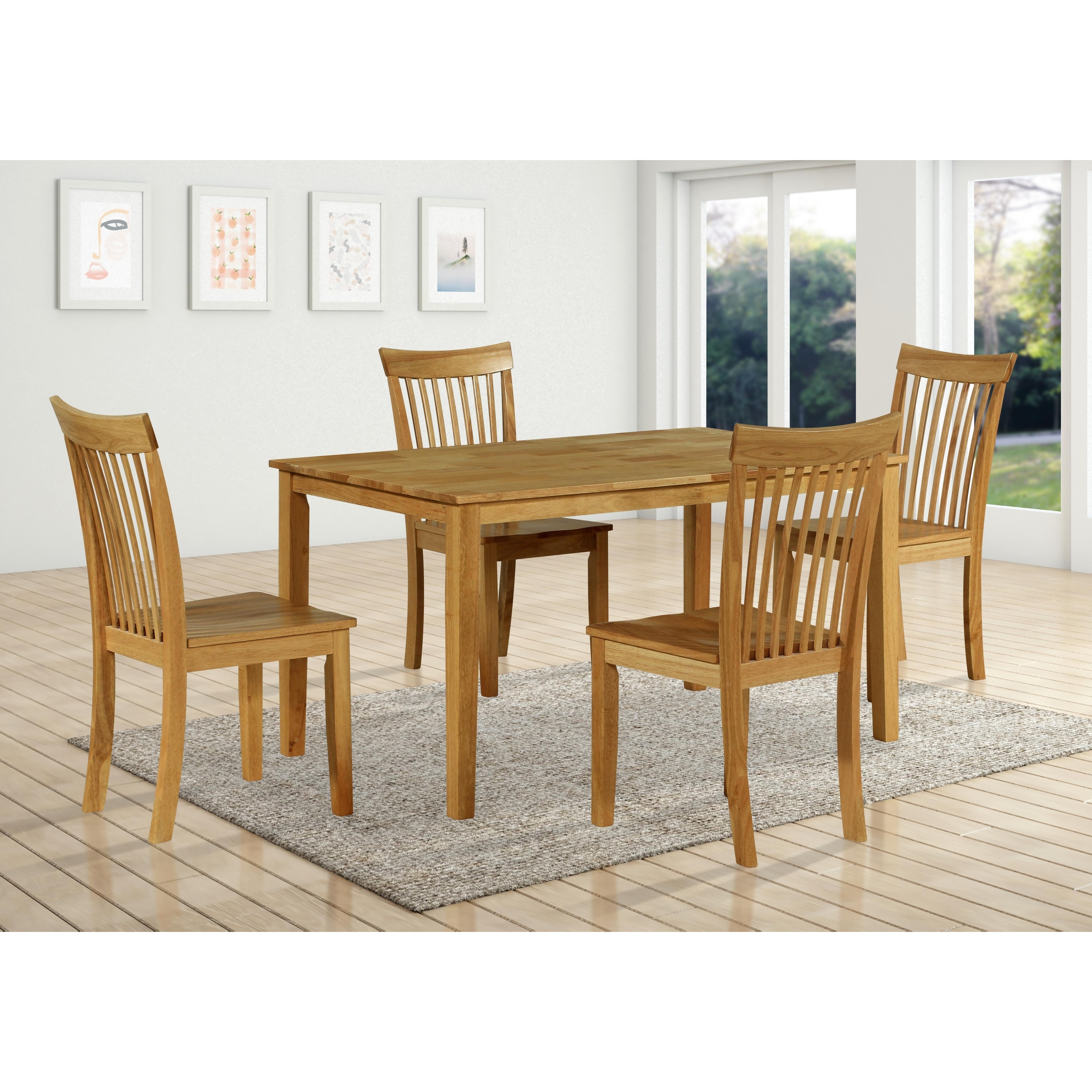 Kurmer Contemporary Dining Set with Rectangular Table and Chairs