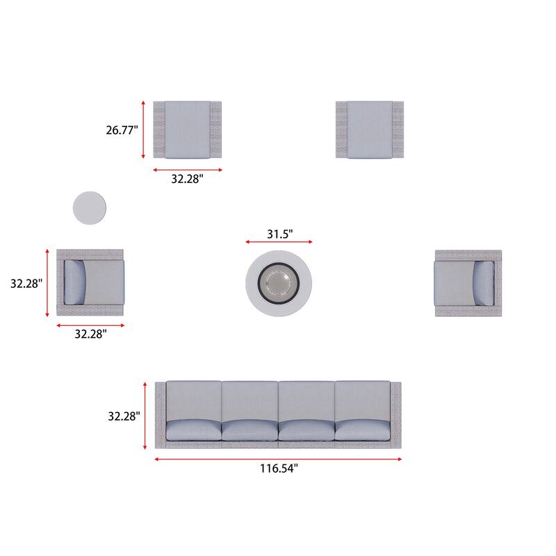 Avalon 10-Piece Fire Seating Set