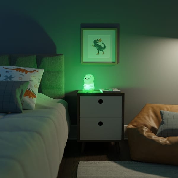 slide 2 of 10, Terry Triceratops White Silicone Night Light Lamp - one size