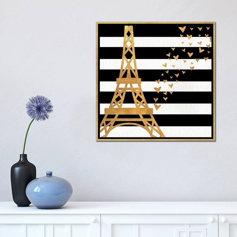 iCanvas "Eiffel Tower Love" by SD Graphics Studio Framed