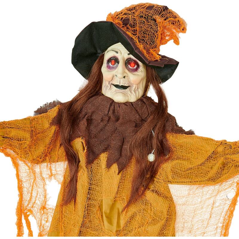 72" Lifesize Animated Hanging Halloween Witch with Wagging hat