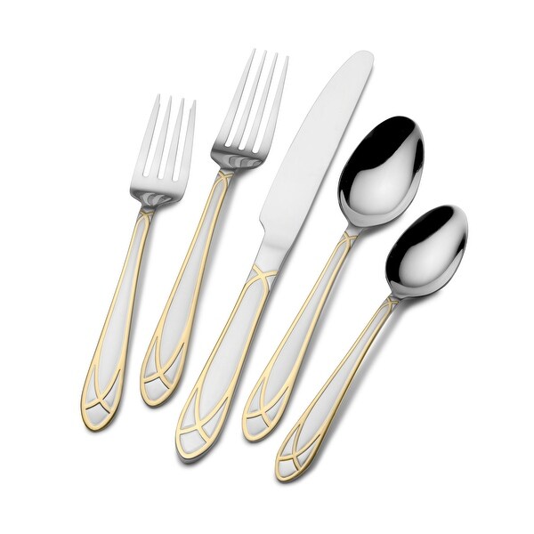 International Silver 18.0 Gold Accent Mirage Flatware Set 45 Pc. Opens flyout.