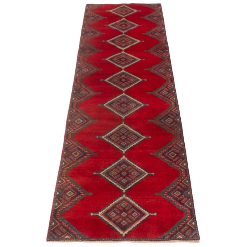 ECARPETGALLERY Hand-knotted Andelz Red Wool Rug - 2'9 x 10'8