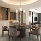preview thumbnail 8 of 24, LNC Celes Modern 3-Light Wheel Chandelier with Forsted Glass Shade