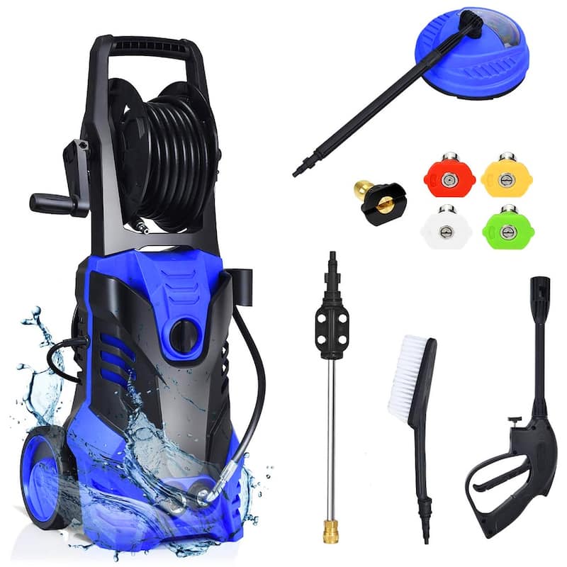 2200W 2.0 GPM Electric Pressure Washer with 5 Nozzles - Blue