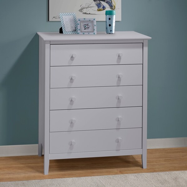 Taylor Olive Snowberry 5 drawer Pine Wood Tall Storage Dresser