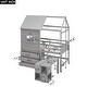 preview thumbnail 5 of 6, Gray Twin Size Solid Wood House Loft Bed with Storage Desk, Drawer Chest