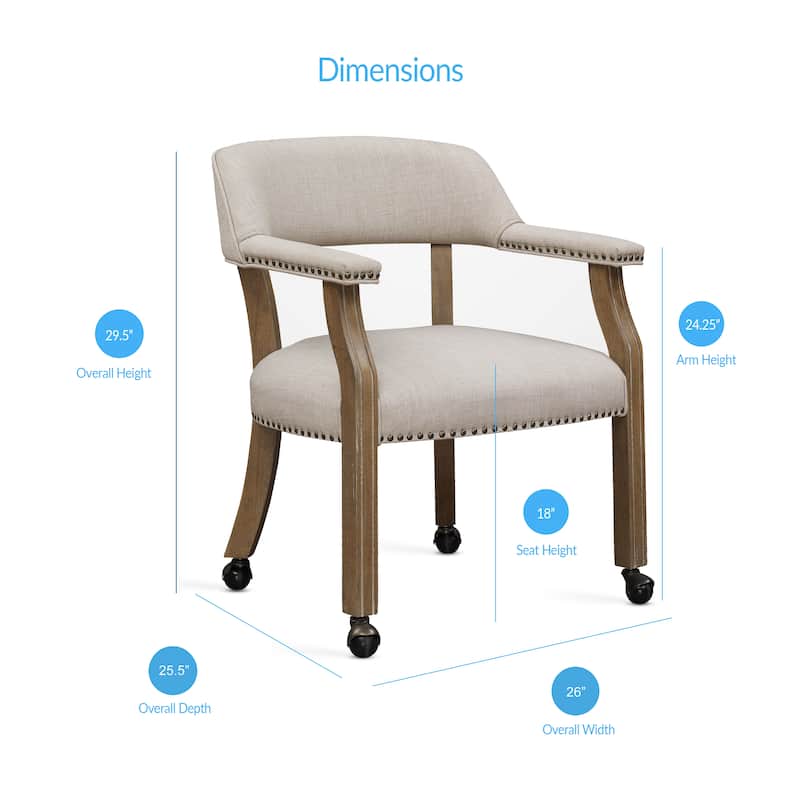 Morrison Caster Dining and Game Chair by Greyson Living - Beige Sand