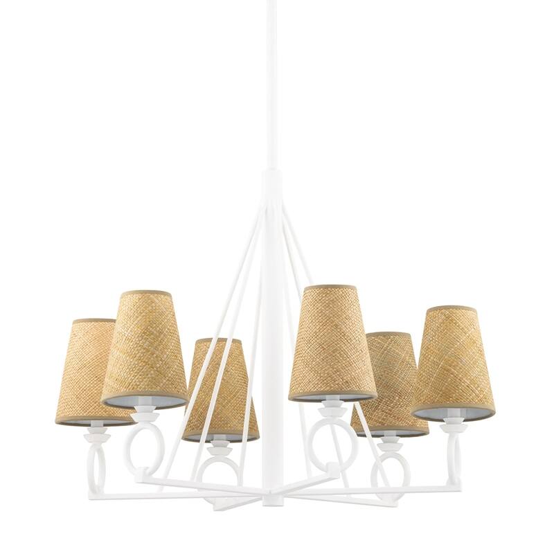 Pendelton 6 Light Chandelier - Aged Iron - White Plaster